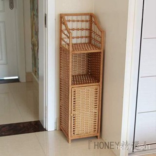 『HONEY精選』床頭櫃 藤編現代簡約創意收納櫃 儲物櫃 邊角櫃 沙發旁轉角置物架