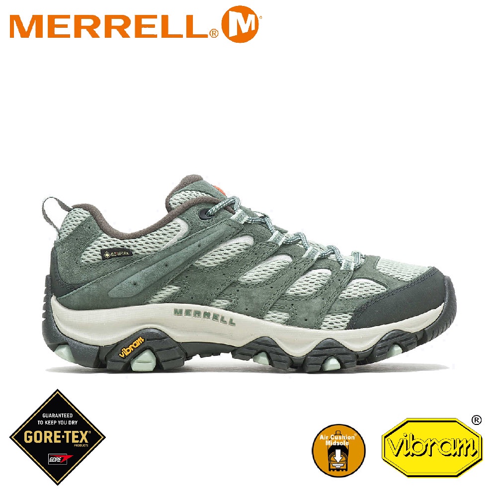 【MERRELL 美國 女 MOAB 3 GORE-TEX防水登山鞋《綠》】 ML036316/越野鞋/戶外鞋/健行
