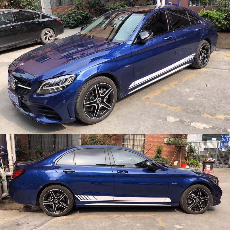 賓士 車貼 BENZ W204 205 212 213 車貼 貼紙 C CC63改裝飾AMG車身貼紙貼紙側裙貼