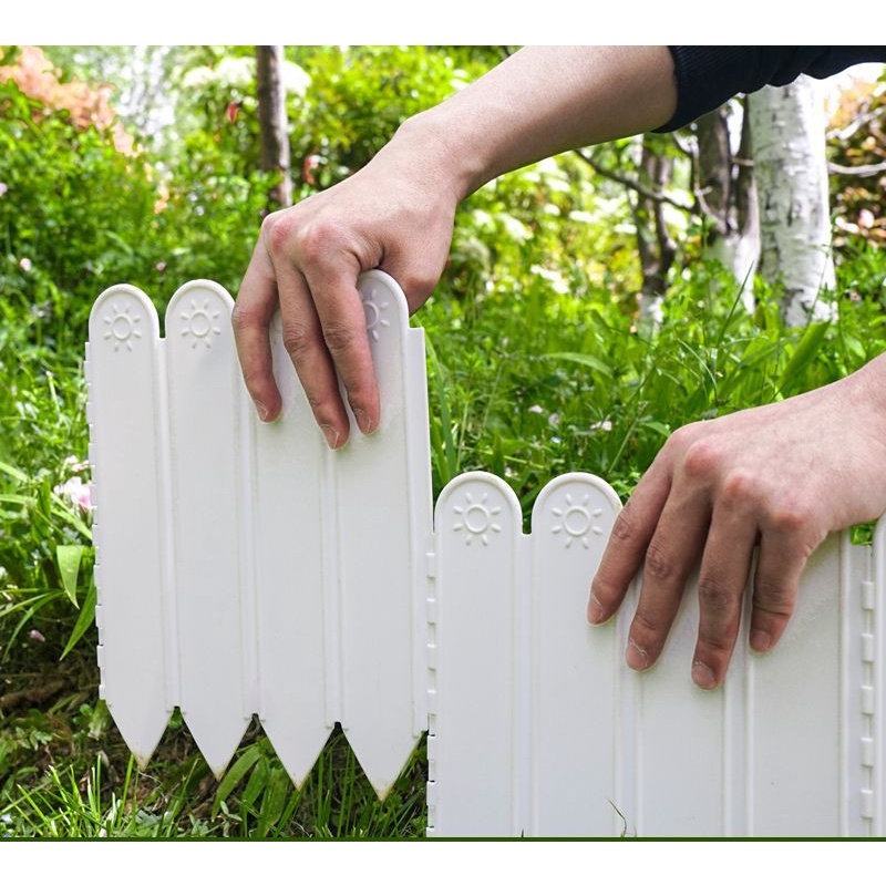 花園戶外塑料小圍欄庭院別墅裝飾高檔白色圍欄菜園柵欄籬笆擋土板