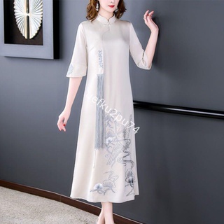 新款熱賣-最新特惠 大尺碼貴夫人闊太太改良版旗袍洋裝 裝117