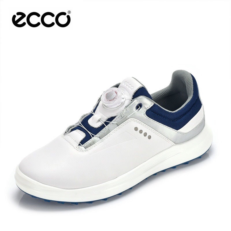 【ECCO】高爾夫男鞋2023防滑緩震休閒鞋牛皮高爾夫球鞋鈕扣100804CUEJC