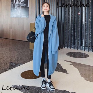 L-4XL大尺碼外套刷毛加厚外套女秋冬外套寬鬆大尺碼女裝連帽外套長版外套1344mk