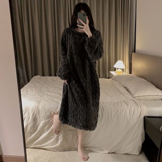 Xuan♥珊瑚絨睡裙女2022年新款秋冬季加厚長款腳踝長裙寬松睡衣女款冬季