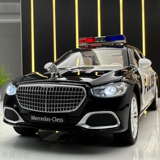 合金模型車 免運 邁巴赫 1：24 Mercedes-Maybach S680警車 聲光 回力玩具車 美式警車