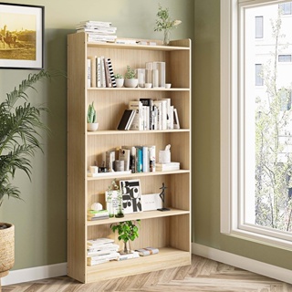 實木書架 書櫃 落地置物架簡易加厚客廳松木靠墻兒童臥室家用收納櫃