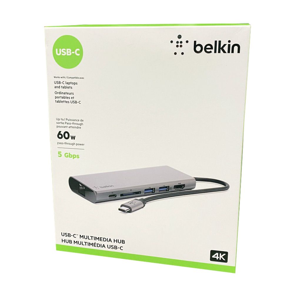 貝爾金 Belkin 6合1 USB-C 便攜式多媒體集線器 F4U092 (平板, 筆記型電腦適用)(平行進口)