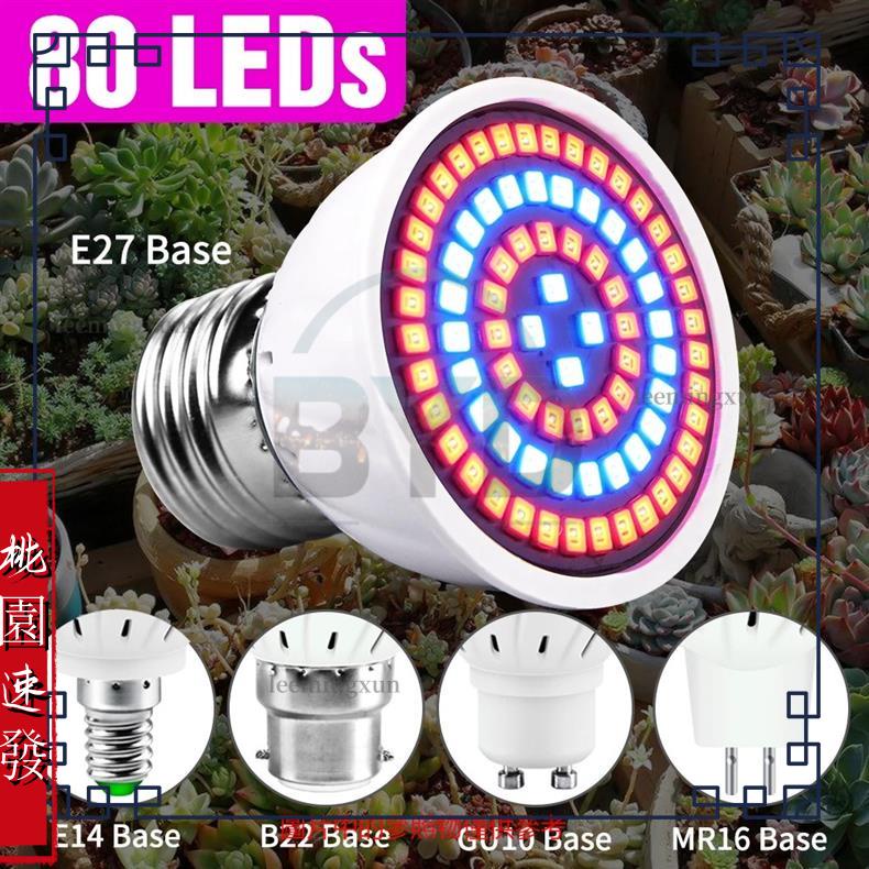 BYD生百用品💎熱銷LED植物生長燈E27紅藍光譜植物燈80珠多肉補光燈/LED燈杯家用室內節能燈泡E27/E14/2