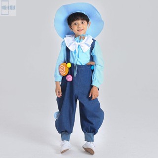 【臺灣免運】 萬聖節服裝 二次元表演服 角色扮演 C服 萬聖節兒童服裝男童男糖果男巫師幼兒園演出服cosplay兒童女藍