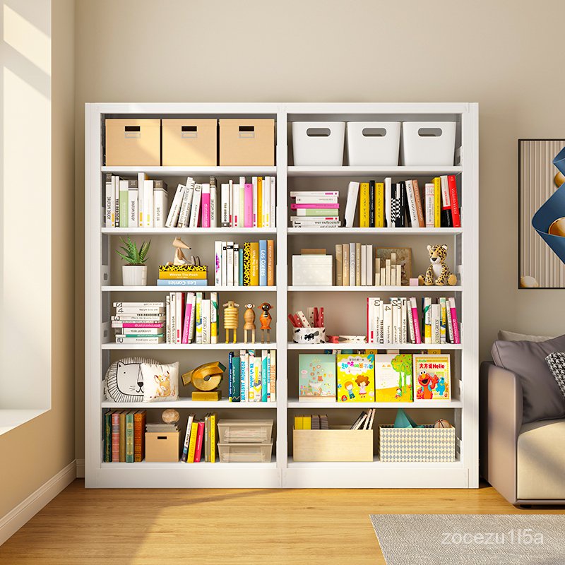 優品✨傢用圖書館 加厚鋼製書架 多層落地架 兒童收納架 客廳簡易置物架
