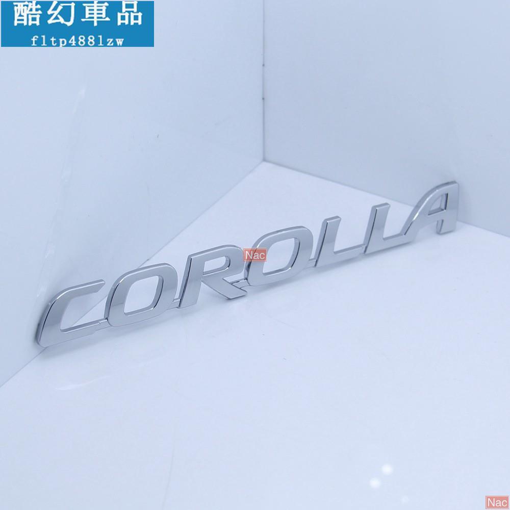 Naa適用於Corolla英文標車標logo 豐田英文單詞車尾標 鍍鉻銀色180×22mm