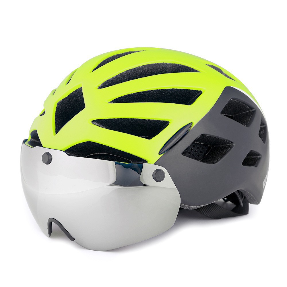 KINGBIKE自行車安全帽 騎行頭盔 一體成型磁吸風鏡安全帽 山地公路自行車安全頭盔 腳踏車安全帽J662