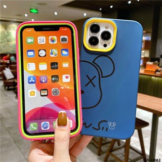 韓系卡通熊 iPhone手機保護套 三合一防摔殼 適用蘋果13 12 11 Pro Max XR XS X 8/7/6P