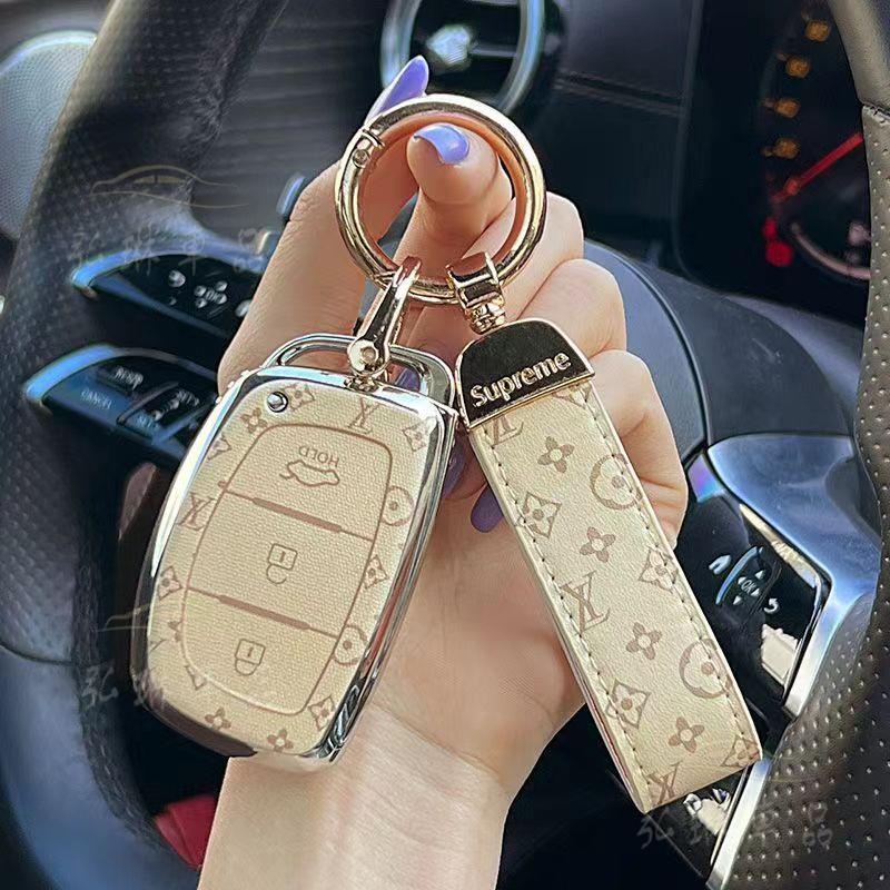 Hyundai鑰匙包 Santa Elantra Tucson ix35 ix25鑰匙皮套全包鑰匙殼 高檔鑰匙扣 ef