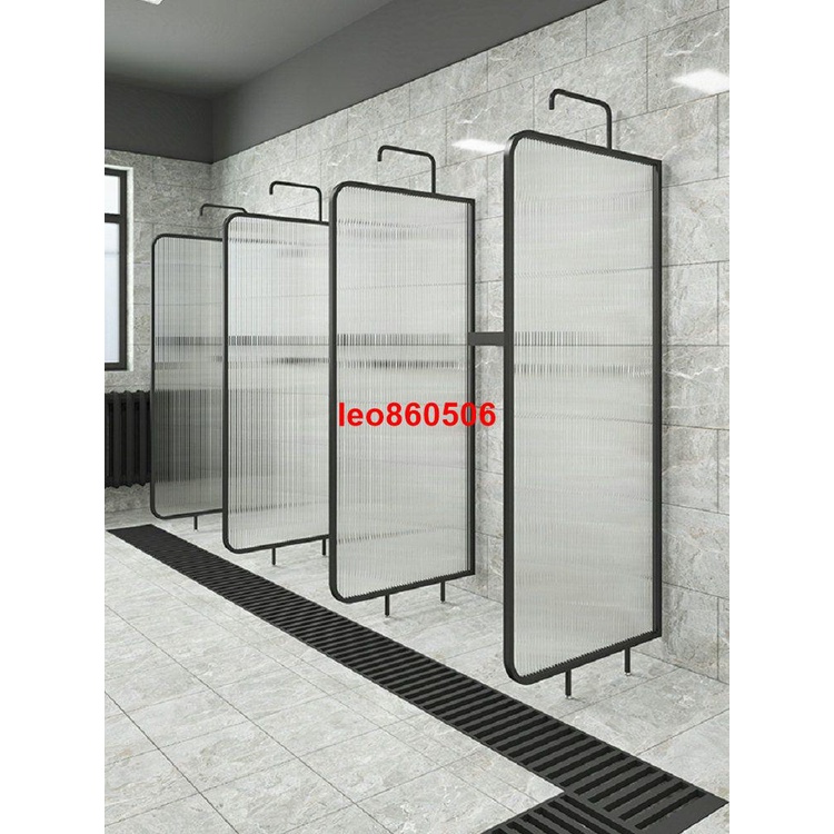 &gt;_&lt;淋浴房隔斷公共澡堂衛生間擋水玻璃遮擋板浴室干濕分離不銹鋼屏風