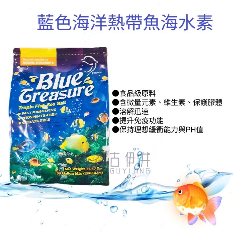 【古伊井】全網最便宜/快速出貨<現貨>blue greasure 藍色海洋熱帶魚海水素6.7KG