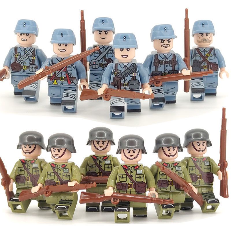 人仔積木 軍事人仔 兼容樂高積木拼裝男孩軍事系列二戰人仔八路軍兵人偶兒童益智玩具