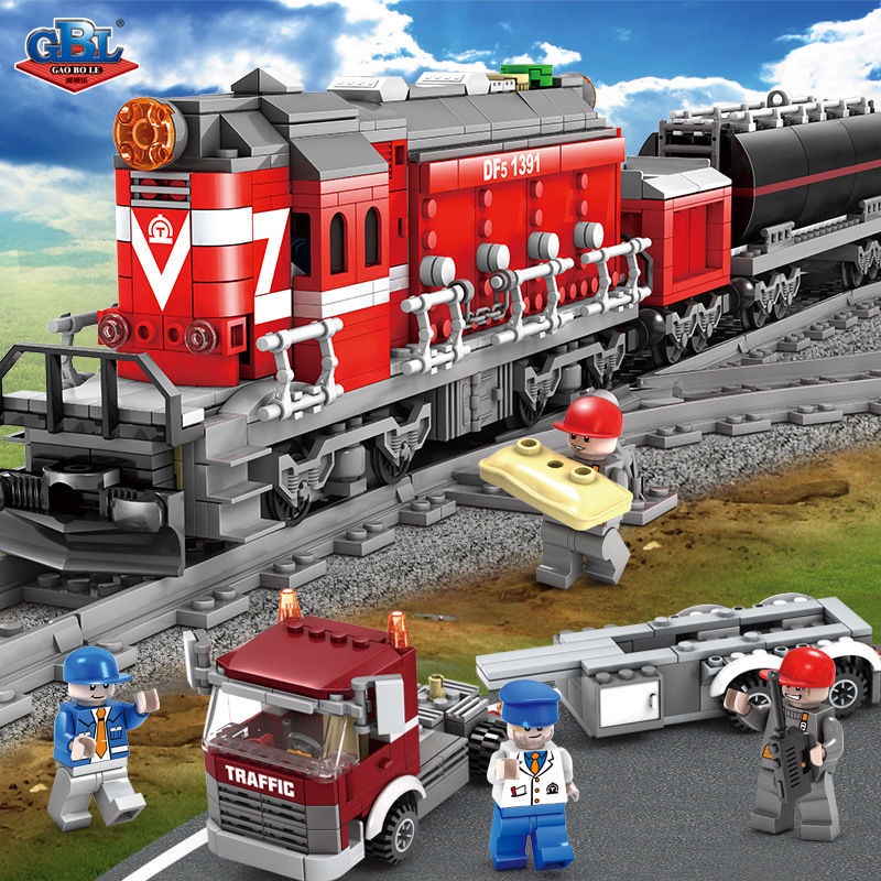火車積木 兼容樂高火車積木拼裝玩具益智智力動腦高鐵軌道模型男孩10歲禮物