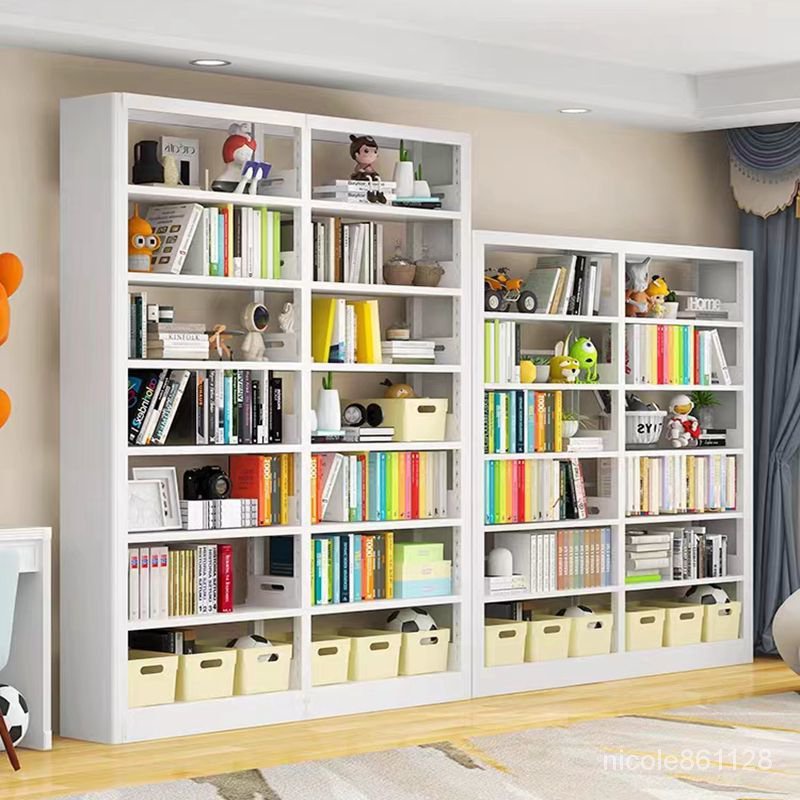 【熱銷鉅惠】傢用圖書館書架鋼製書架加厚超窄兒童落地書櫃繪本架客廳簡約儲物 CMCC