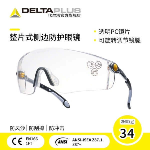 現貨熱銷· 代爾塔透明騎車工業勞保打磨防風沙防風防塵切洋蔥護目鏡防護眼鏡