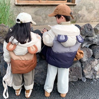 🍼小奶蓋kids🍼母因舒/MothinSU新款兒童拼色加厚羽絨棉服男女寶寶冬季保暖外套