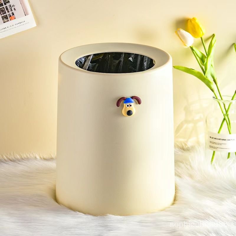 可愛ins可愛的垃圾桶帶蓋子廚房專用大容量臥室辦公室衛生間垃圾桶客廳 3ZQL