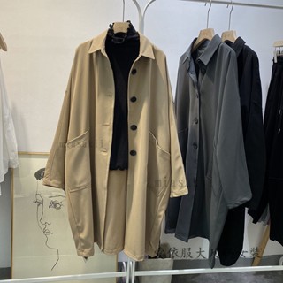 【愛依服】大尺碼女裝 80公斤可穿 秋裝薄外套 工裝外套女韓版寬鬆休閒風衣氣質中長款大衣潮洋氣上衣