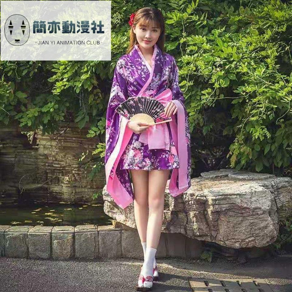 【簡亦動漫社】紫色櫻花和服 cosplay 極樂淨土 表演服裝 日系和服 蘿莉塔服飾