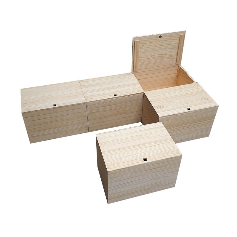 【廠傢直銷 可客製化】S228木箱儲物箱收納箱可坐凳多功能實木箱子拚床榻榻米盒子儲物床