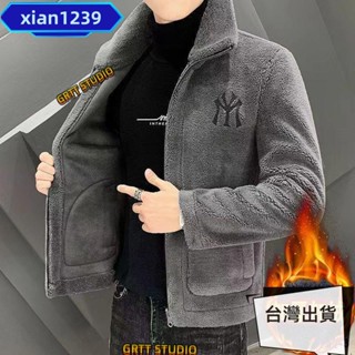 優選⚡多巴胺穿搭 新品 上新 男秋冬季新款 羔羊絨外套男士立領潮流刷毛加厚男裝 冬裝 外套潮⚡