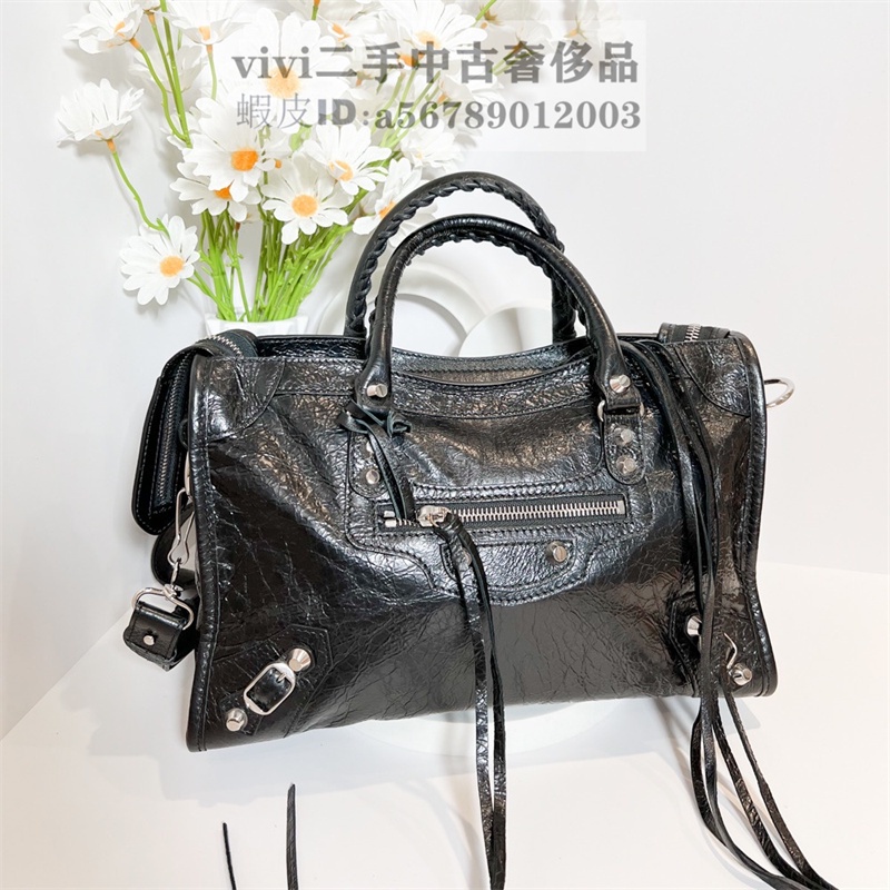 現貨二手 BALENCIAGA 巴黎世家 機車包 CLASSIC CITY S 銀釦 30cm 431621