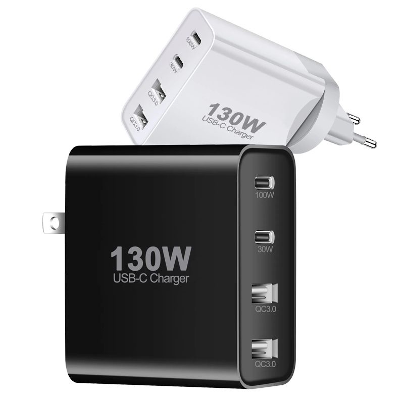 130W PD GaN Charger USB Type C QC3.0 Wall Charger Laptop 130