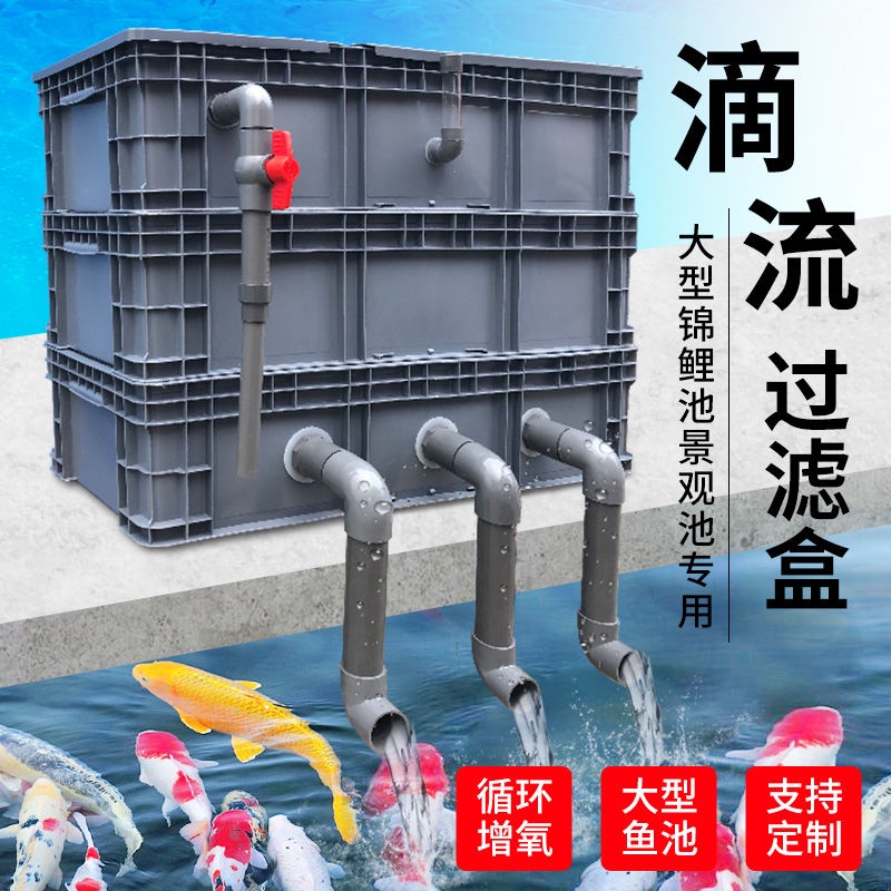 大型魚池過濾器滴濾盒週轉箱過濾系統增氧培菌上置過濾滴流盒淨水