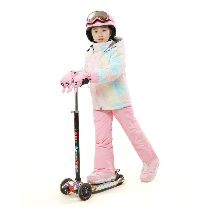 運動風尚-戶外新款男童女童滑雪背帶褲保暖透氣防潑水兒童滑雪褲