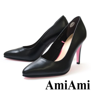 【AmiAmi】 Point nine日本製真皮女用低調粉色鞋底尖頭高跟鞋9公分 PO-PTN900