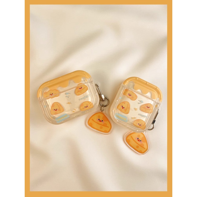【新款】ins可愛奶酪芝士AirPods3保護套airpod2適用pro耳機pods1代軟殼透明第二代蘋果三代aipod