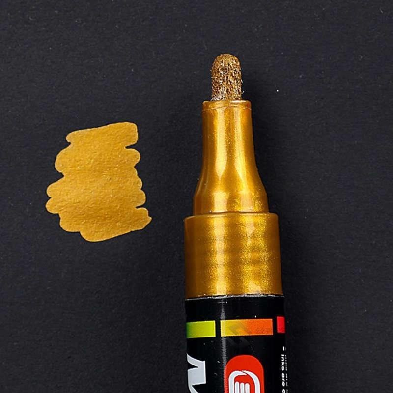 1Pcs Waterbased Paint Metal Marker Pens Sharpie 30mm Gold