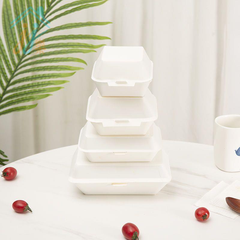 ✣漢堡盒環保型一次性可降解白色加厚材質紙盒外賣商用烘培蛋糕盒