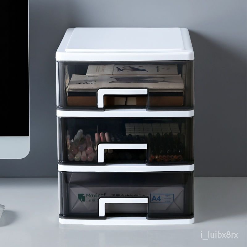 【熱賣】透明桌麵收納盒小抽屜式書桌上收納櫃塑料文具雜物箱迷你儲物盒子 MIPT
