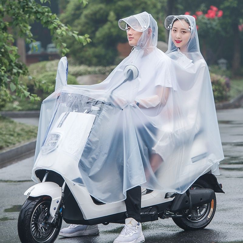 （現貨免運）雙人雨衣電瓶車電動腳踏車機車成人騎行母子雨披韓電車一件式連體雨衣 户外防水雨衣 分離式雨衣 成人雨衣加厚