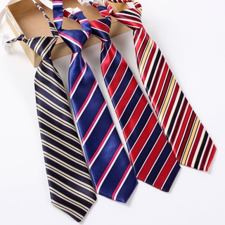 男士領帶/韓版中學生小學生兒童校服制服領帶英倫風條紋領帶男女童免打領帶~自動領帶 懶人領帶 拉鍊領帶 上班領帶 領帶