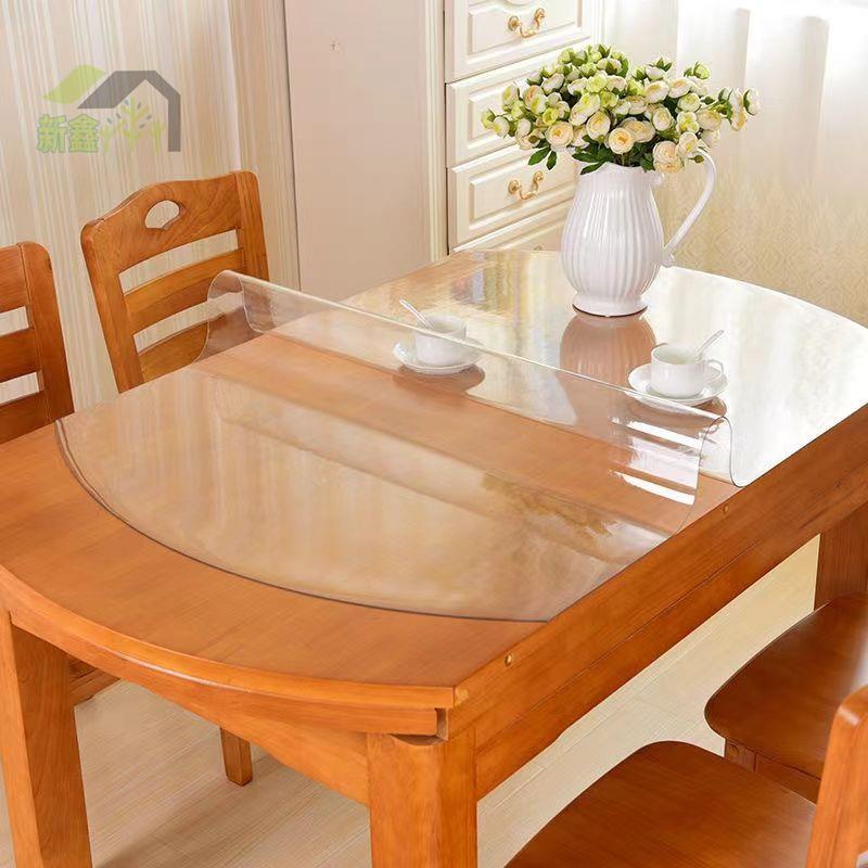 ﹉☊✻折疊橢圓形桌布透明pvc軟玻璃防燙伸縮餐桌墊防油免洗水晶板防水