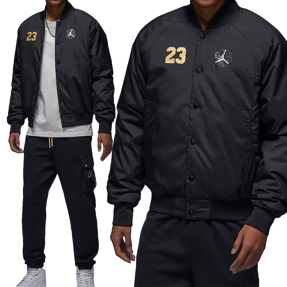 Nike AS M J CNY VARSITY JKT GCEL 男 黑 運動 夾克 外套 FZ6436-010