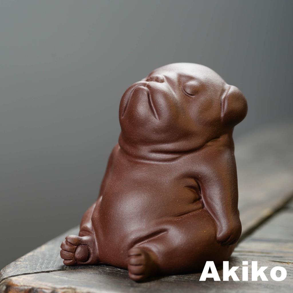 新品宜興紫砂茶寵狗擺件生肖懶狗雕塑可養工藝品裝飾