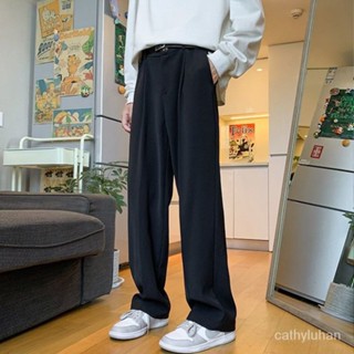 ✨新品特價✨大碼西裝褲男春秋季英倫風痞帥百搭休閒褲子男九分褲西褲垂墜感直筒褲潮流長褲 L2AD