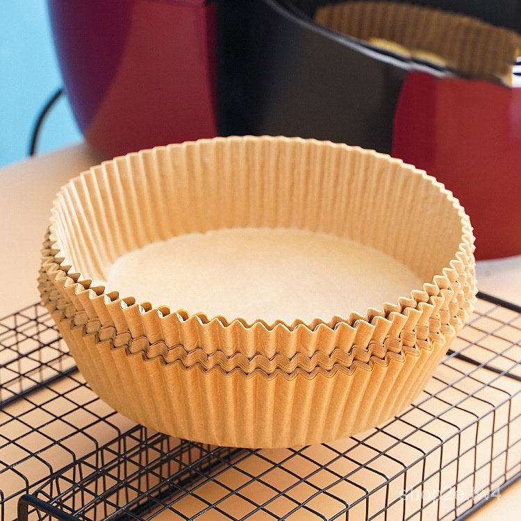 🔥台灣免運🔥 創意居家廚房空氣炸鍋圓形專用紙 烤箱墊盤硅油紙 烘焙紙盤 炸鍋吸油紙 烤盤紙 隔油紙
