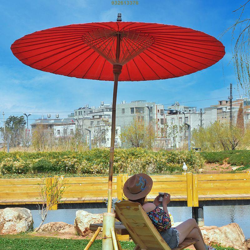 泰國古風中式大傘油紙傘花園防雨一樓小院遮陽傘戶外庭院擺攤雨傘 (明天aeRx)