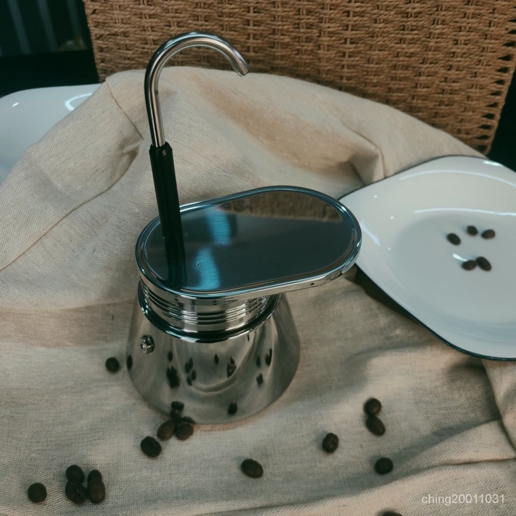 單管摩卡壺意式咖啡壺濃縮手衝咖啡機304不銹鋼咖啡壺傢用摩卡壺 QKGR
