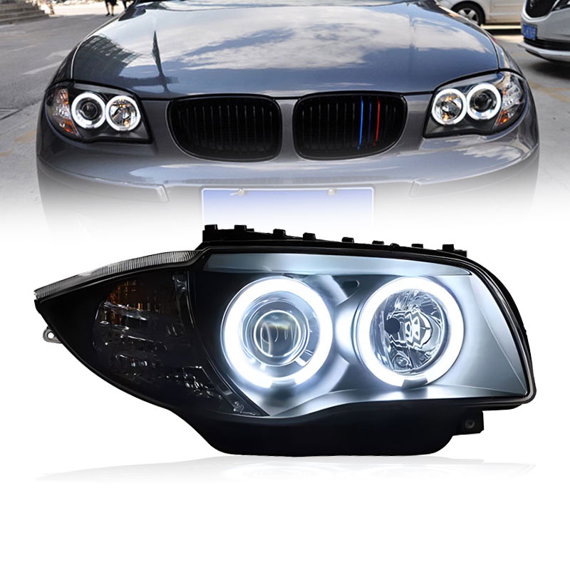 適用于BMW E87大燈總成改裝 120i130LED日行燈轉向燈近光燈遠光燈