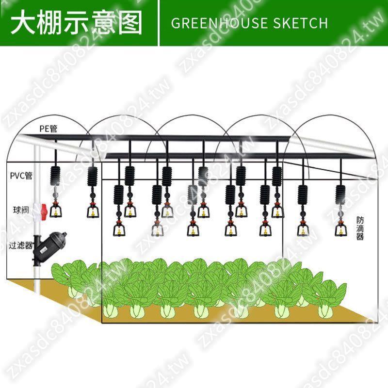 大棚倒掛噴頭設備霧化系統自動噴淋養殖農用噴灌灌溉全套澆水溫室大賣特賣nn1